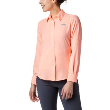 Columbia Overhemd Dames, PFG Tamiami II Long Sleeve Roze, 48YTVHWMN